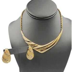 Rare Vintage Jomaz Joseph Mazer Choker Necklace & Clip Earrings Set –Demi Parure